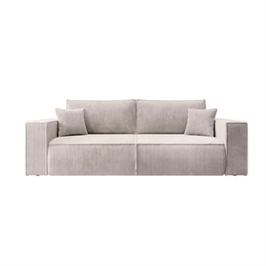 Eva 3 pers. sovesofa - Posi 02 Beige fløjl - Sovemål: 200 x 140 cm.